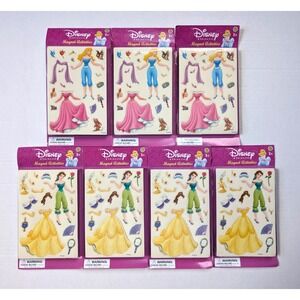 Disney Princess Magnetic Dress Up Activities Set Lot of 7 Belle Aurora Sandylion